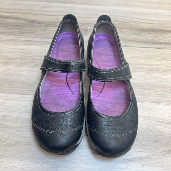 Dansko Women's Size 38 (US 7.5-8) Hadley Flat Comfort Mary Jane Black Leather - Picture 6 of 11